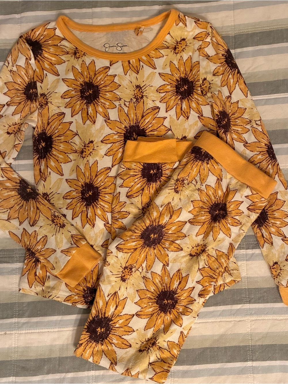 Jessica Simpson Sunflower Long John Pajama Set